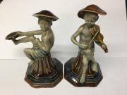 Pair of Doulton Lambeth Child Musician figures