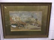 Charles Vacher, gilt framed watercolour